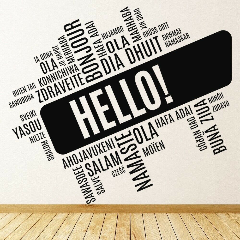 Hello Foreign Language Wall De - Interior Design Language review and price